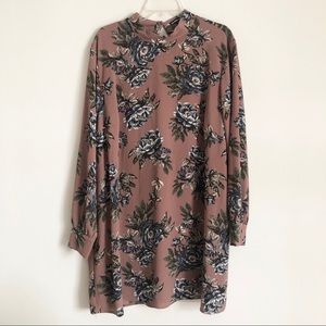 Plus Size Floral Mock Neck Dress